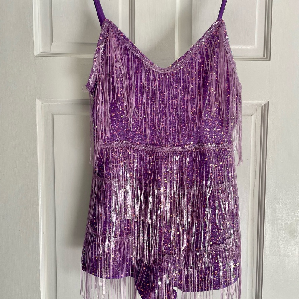 Purple Fringe Romper size Small
